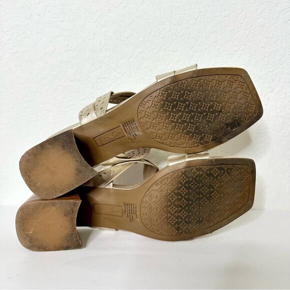 Joie Gold Sandals Size 10 Block Heal - Picture 6 of 6